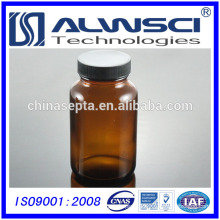 Manufacturing 250ml chemical Amber boston round glass Bottle with cork